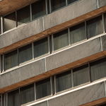 Close up of a 1960s building facade